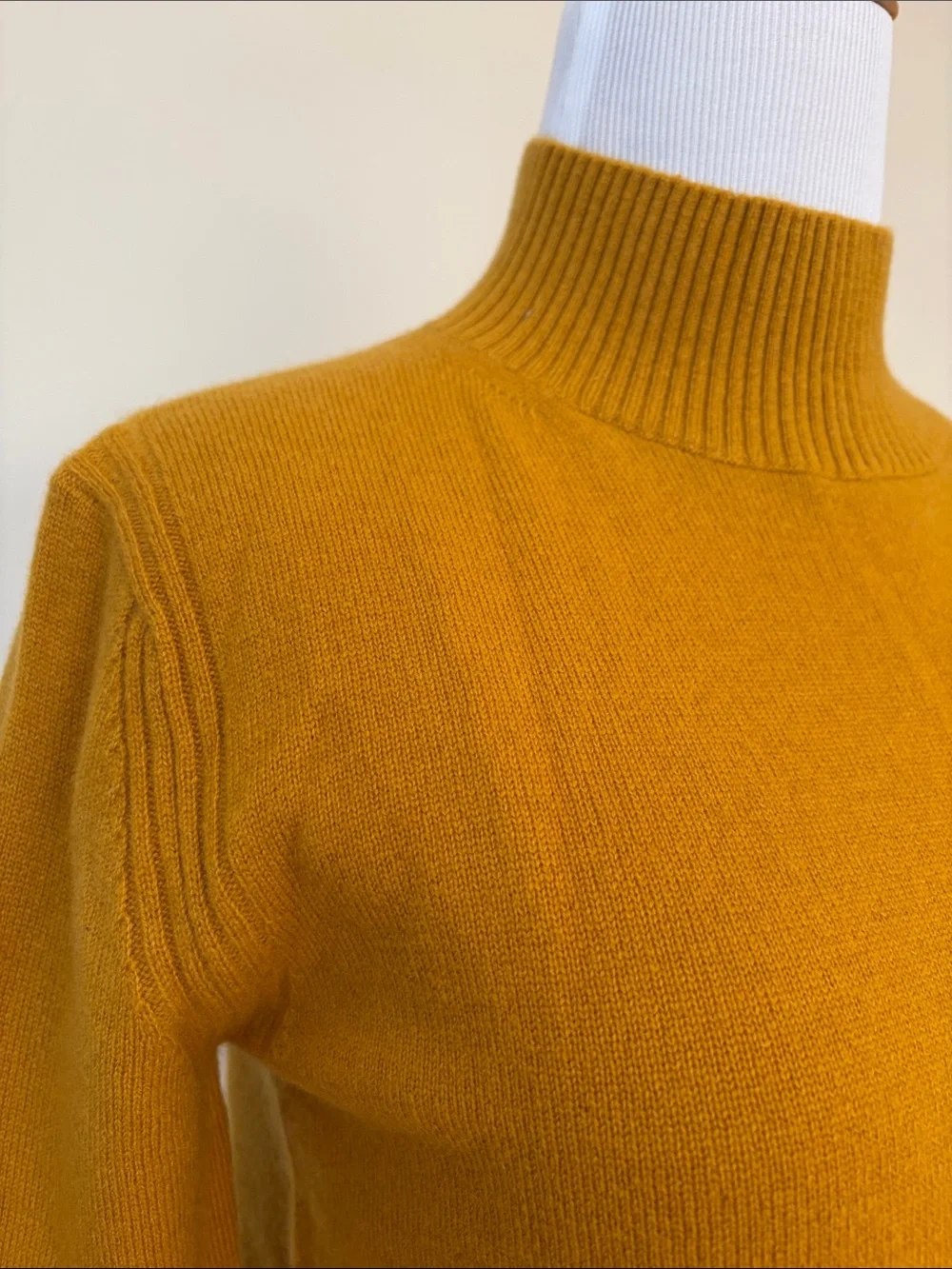 New J. Crew Women's Cashmere Mustard Mock Neck Sweater